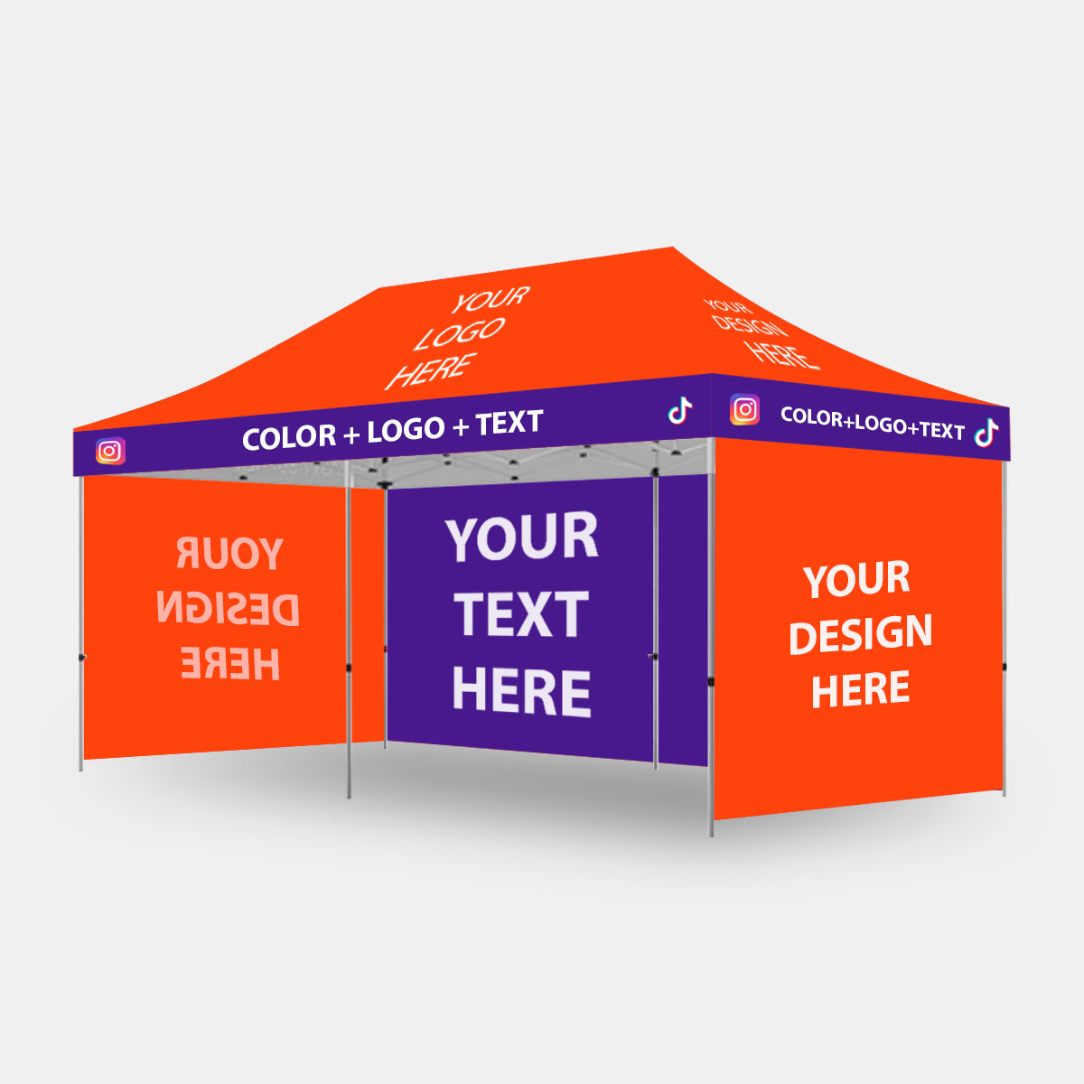 10x20 Custom Canopy Tent Package with 3 Full Walls
