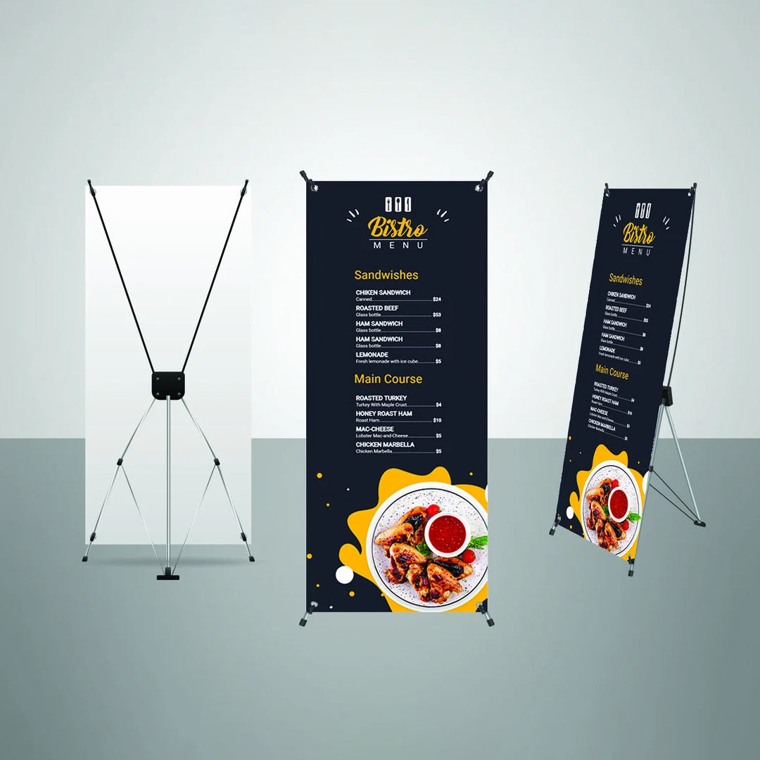 Custom X Stand Banner Display, Premium X-Stand Banners for indoor and outdoor use, Ready to use