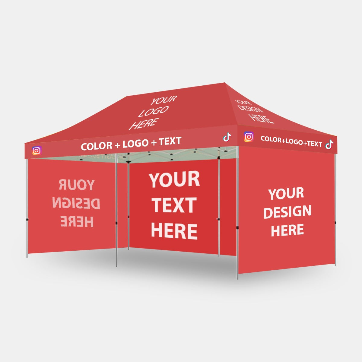 10x20 Custom Canopy Tent Package with 3 Full Walls