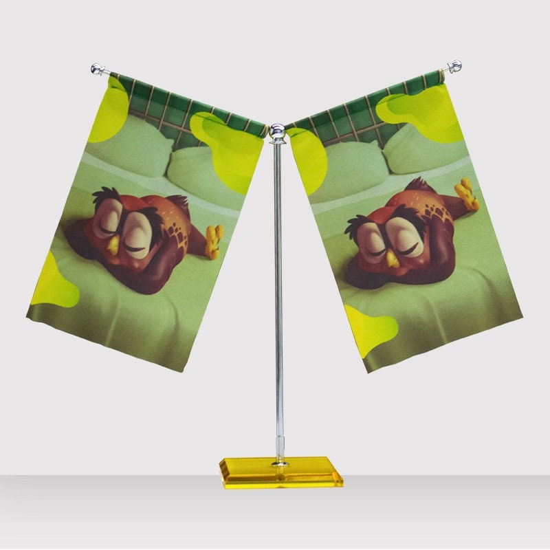 Custom Desk Flag (Double Flags) with Base