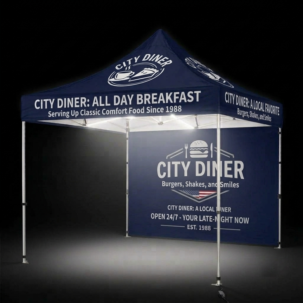 10x10 LED Custom Canopy Tent
