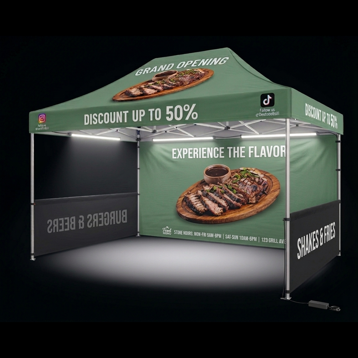 10x15 LED Custom Canopy Tent