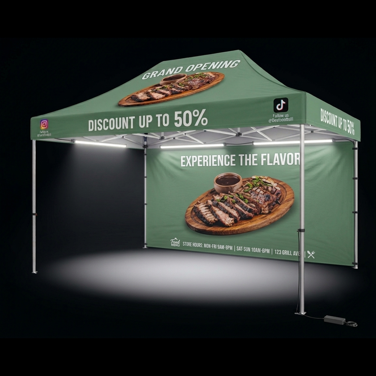 10x15 LED Custom Canopy Tent