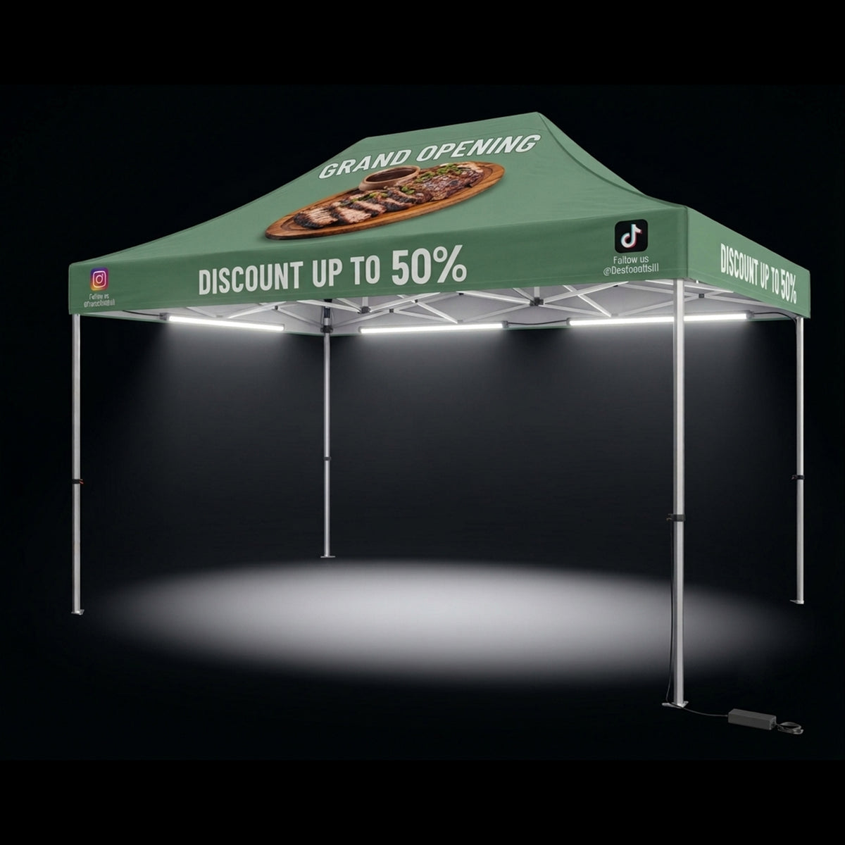 10x15 LED Custom Canopy Tent