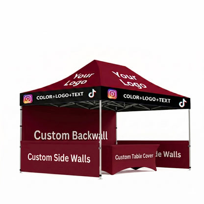 Canopy + Backwall + Half Walls (2) + Table Cover