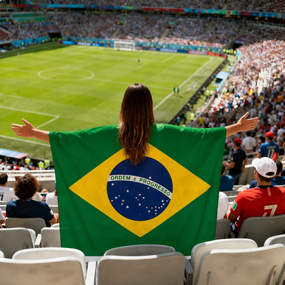 Brazil Flag Body Cape with Sleeves