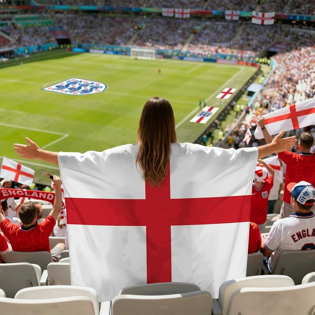 England Flag Body Cape with Sleeves