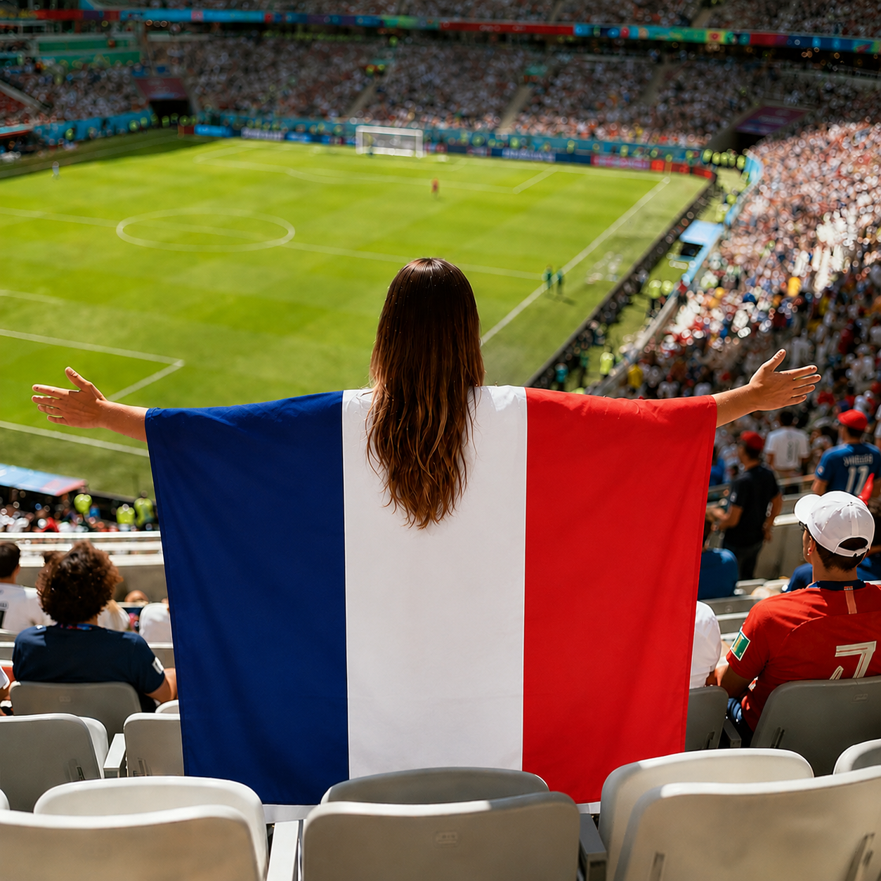 France Flag Body Cape with Sleeves
