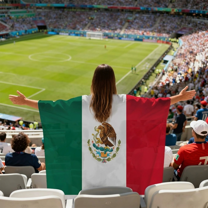 Mexico Flag Body Cape with Sleeves