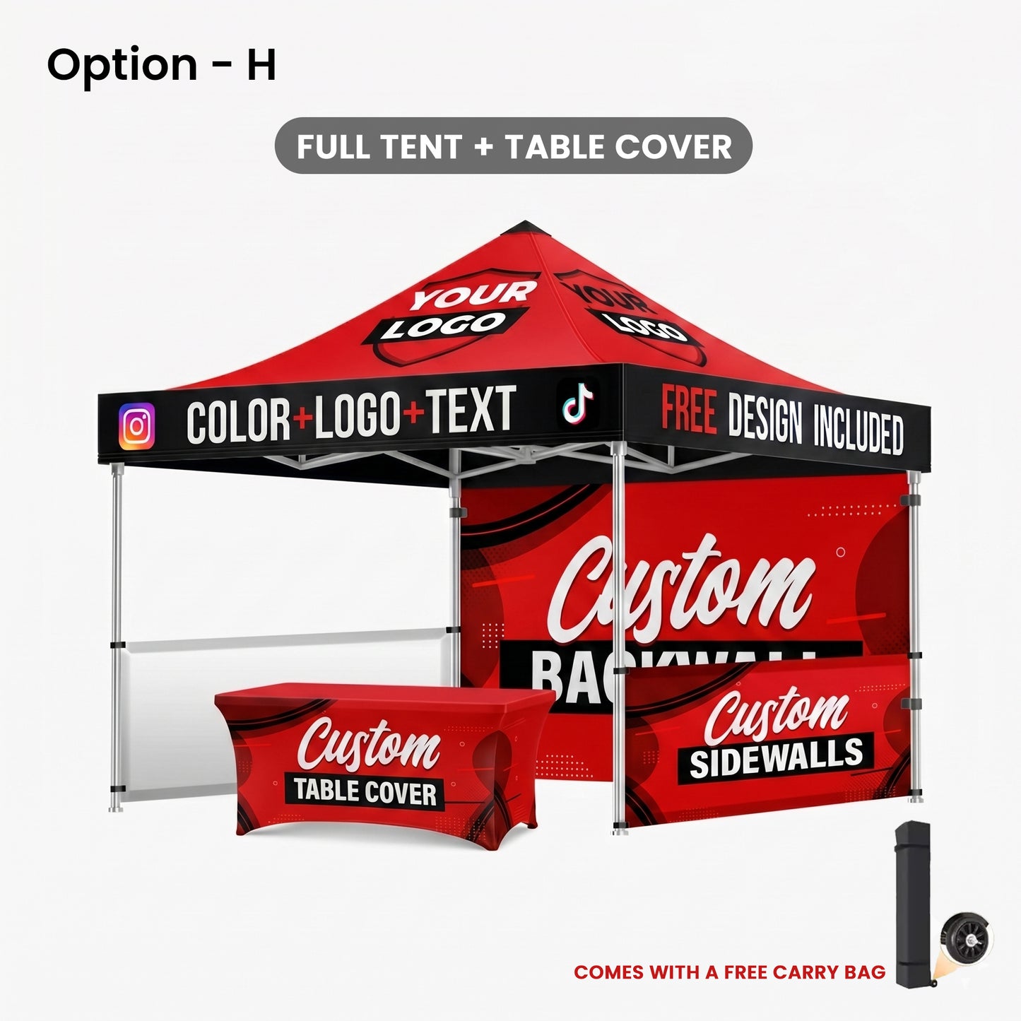 Canopy + Backwall + Halfwalls