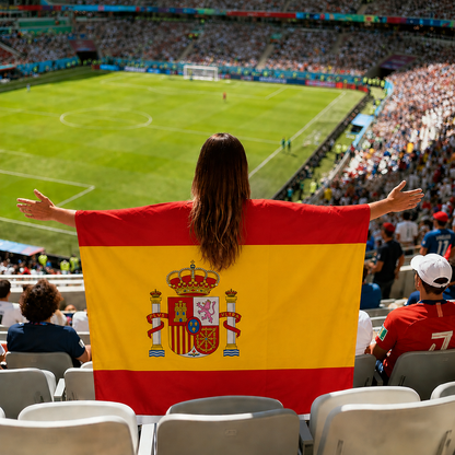 Spain Flag Body Cape with Sleeves
