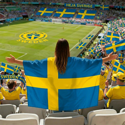 Sweden Flag Body Cape with Sleeves
