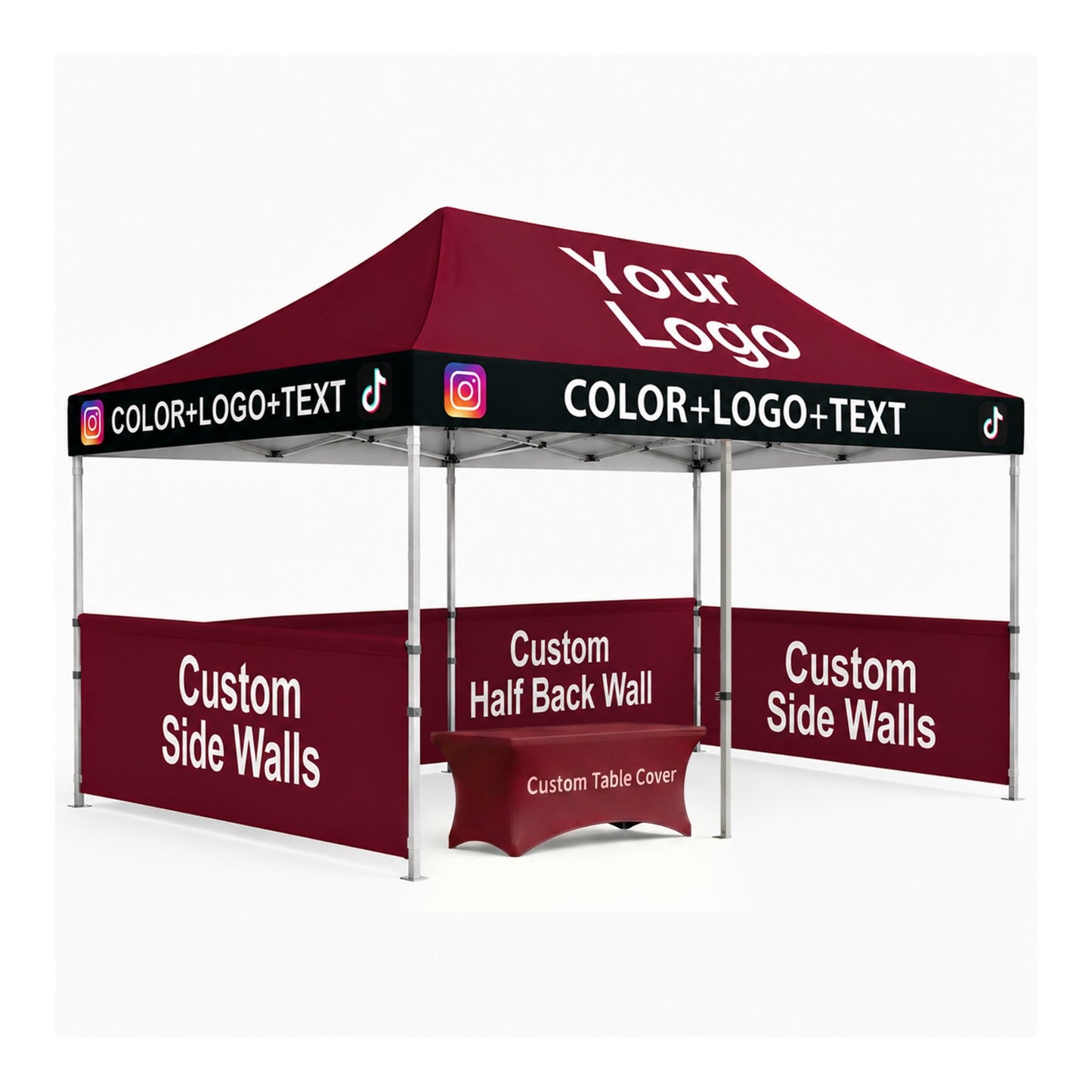 Canopy + Half Walls (3) + Table Cover