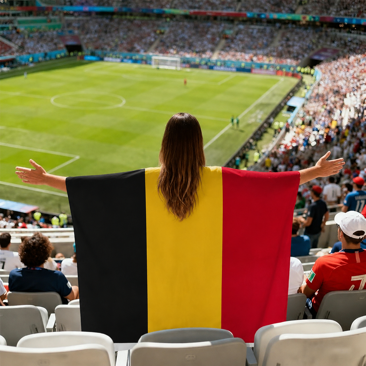 Belgium Flag Body Cape with Sleeves