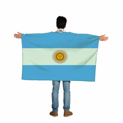 Argentina Flag Body Cape with Sleeves