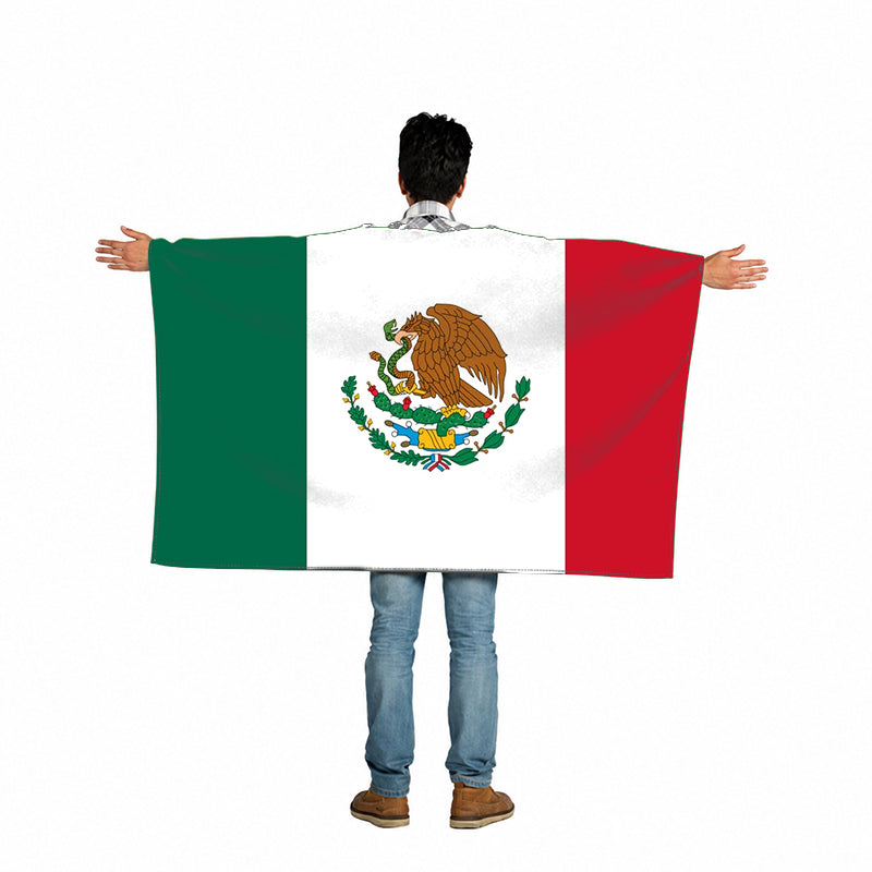 Mexico Flag Body Cape with Sleeves