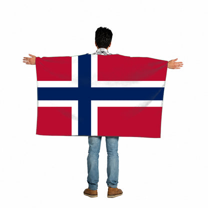 Norway Flag Body Cape with Sleeves