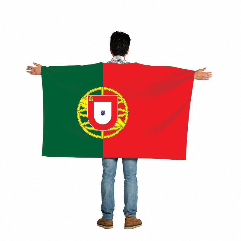 Portugal Flag Body Cape with Sleeves
