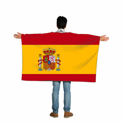 Spain Flag Body Cape with Sleeves