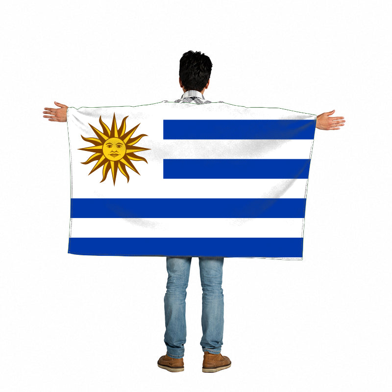 Uruguay Flag Body Cape with Sleeves